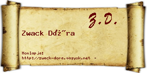 Zwack Dóra névjegykártya