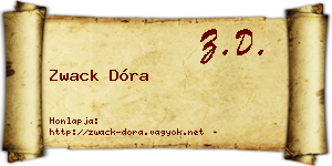 Zwack Dóra névjegykártya